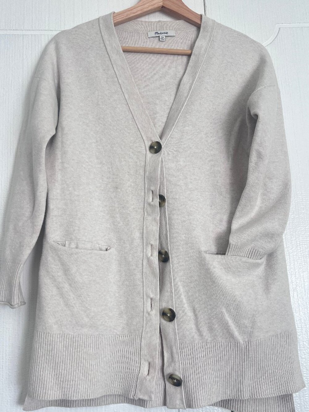 Madewell Long Cardigan Tortoise Buttons and Pockets XXS